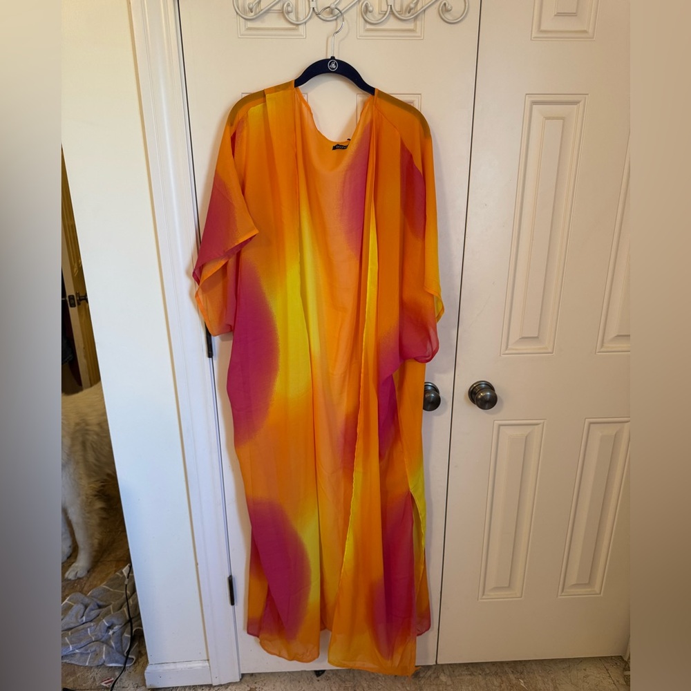 Boohoo Orange & Pink Gradient Kaftan / Kimono